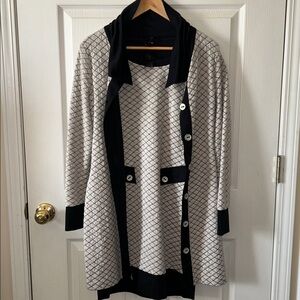 Sao Paulo Womens 2-Piece Knit Dress with Matching Button Down Jacket Size 6